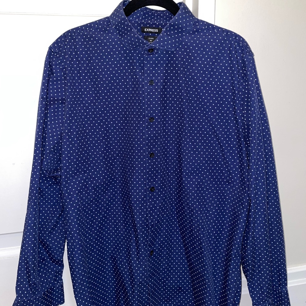 Express men’s buttondown with polka dots